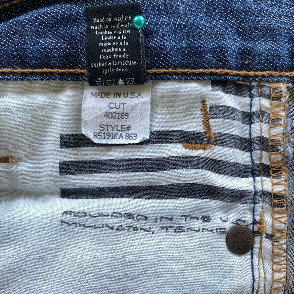 William Rast Jeans Boy Taper with Attitude Sz 32 Dark Wash Distressed Low Rise - Picture 12 of 12